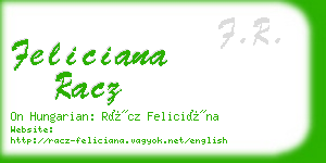 feliciana racz business card